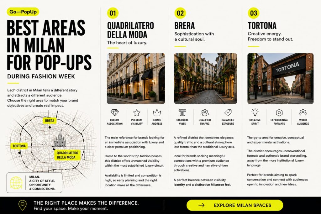Mejores zonas de Milán para pop-ups