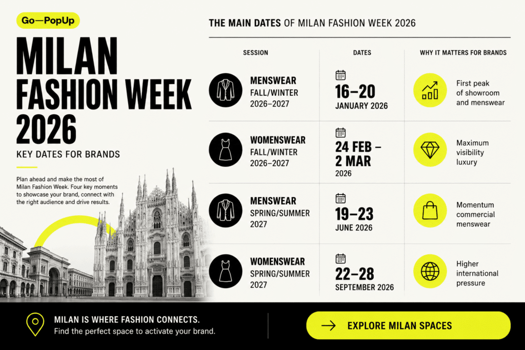 Fechas y calendario de Milan Fashion Week 2026