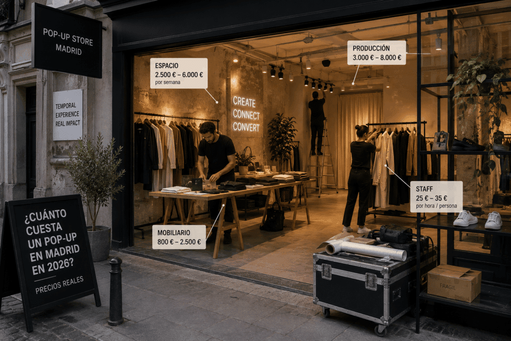 Branded pop-up store in Madrid
